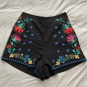 exhilaration embroidered shorts